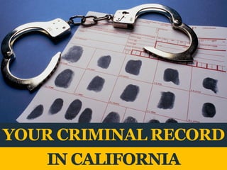 YOUR CRIMINAL RECORD

 