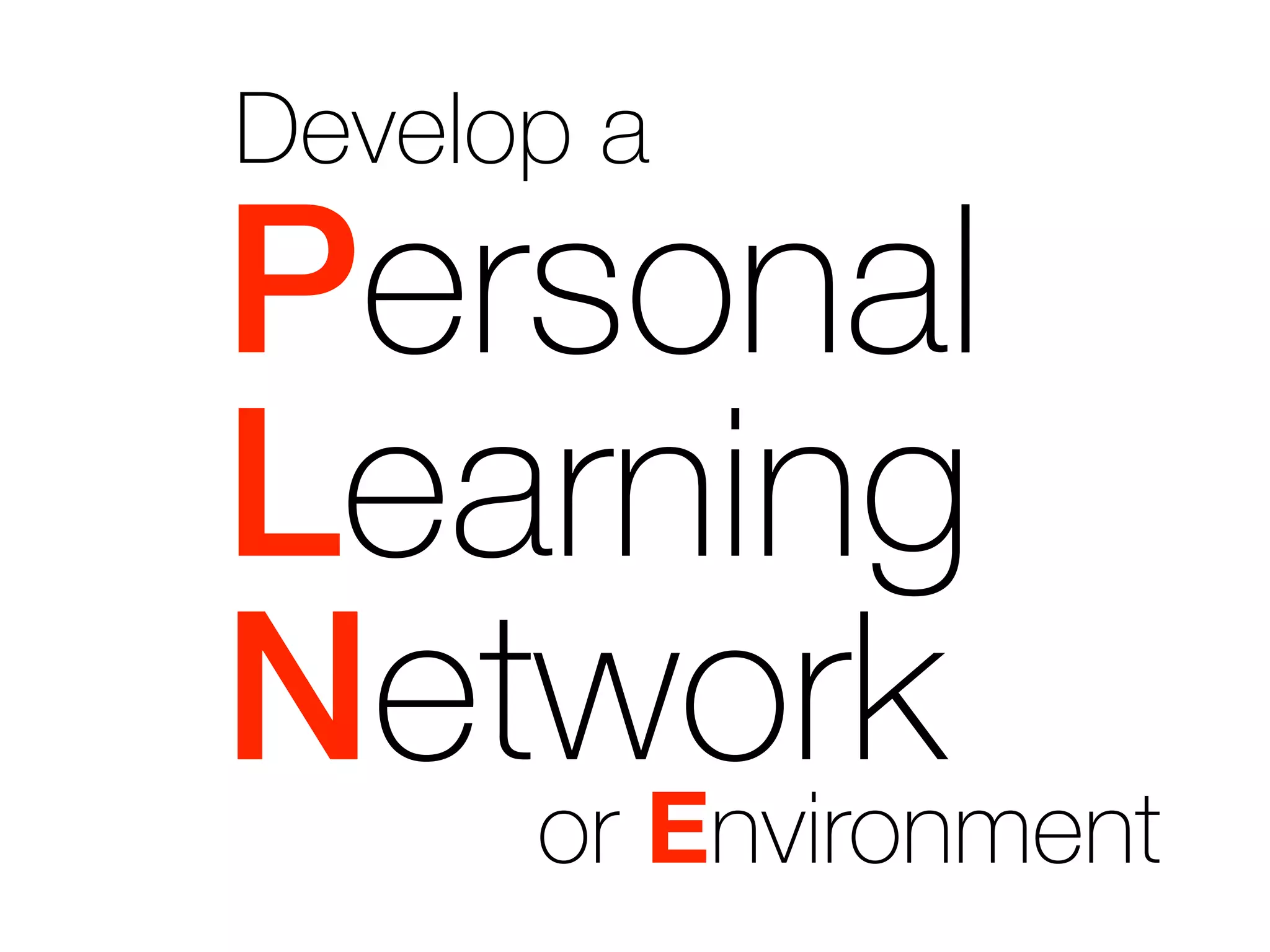 Personal
Learning
Network
Develop a
or Environment