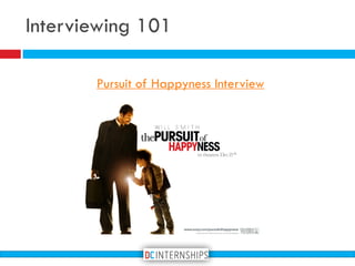 Pursuit of Happyness Interview
Interviewing 101
 