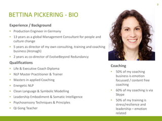 22
Experience / Background
▪ Production Engineer in Germany
▪ 13 years as a global Management Consultant for people and
cu...