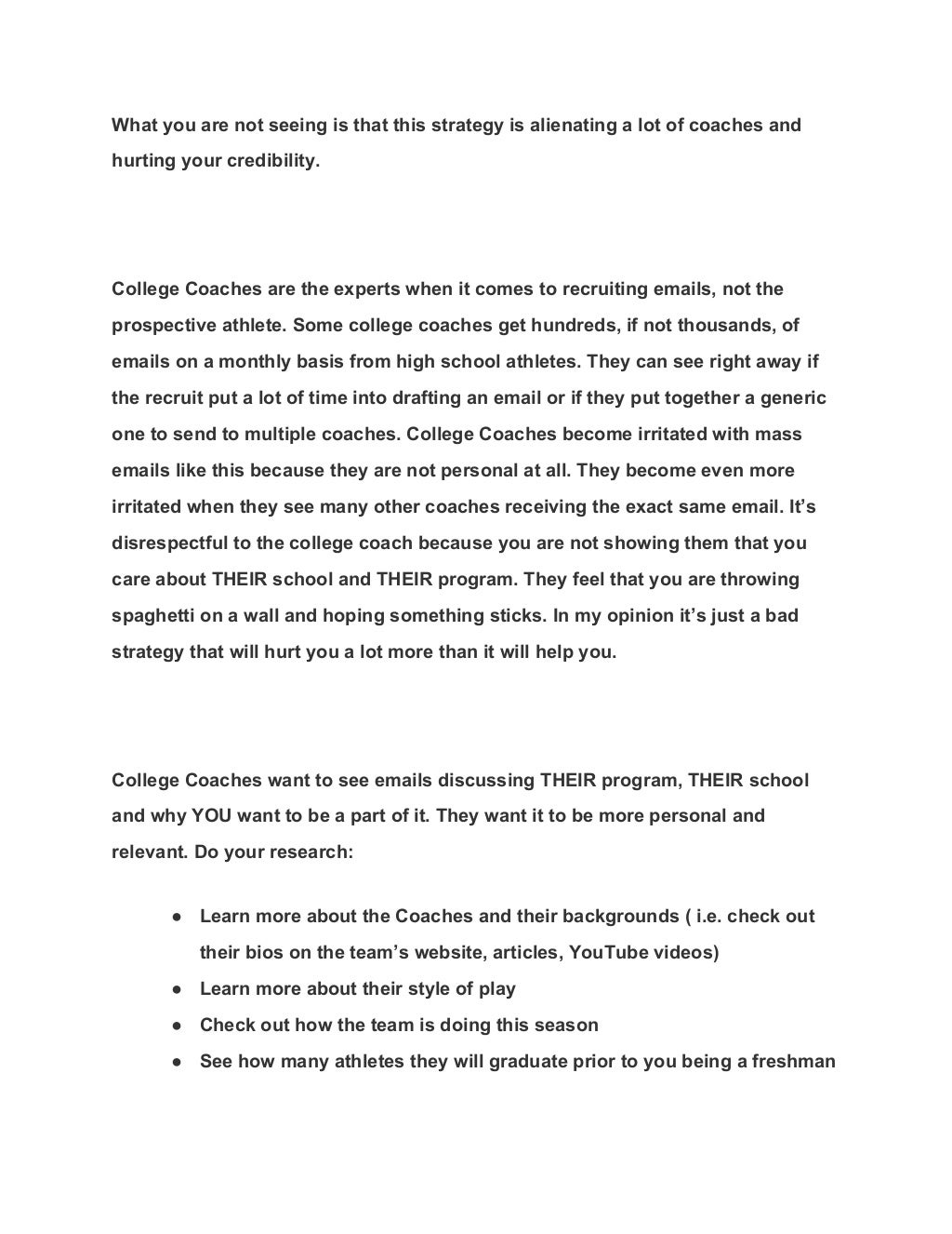You re NOT Emailing Multiple Coaches With The Same Email Are You