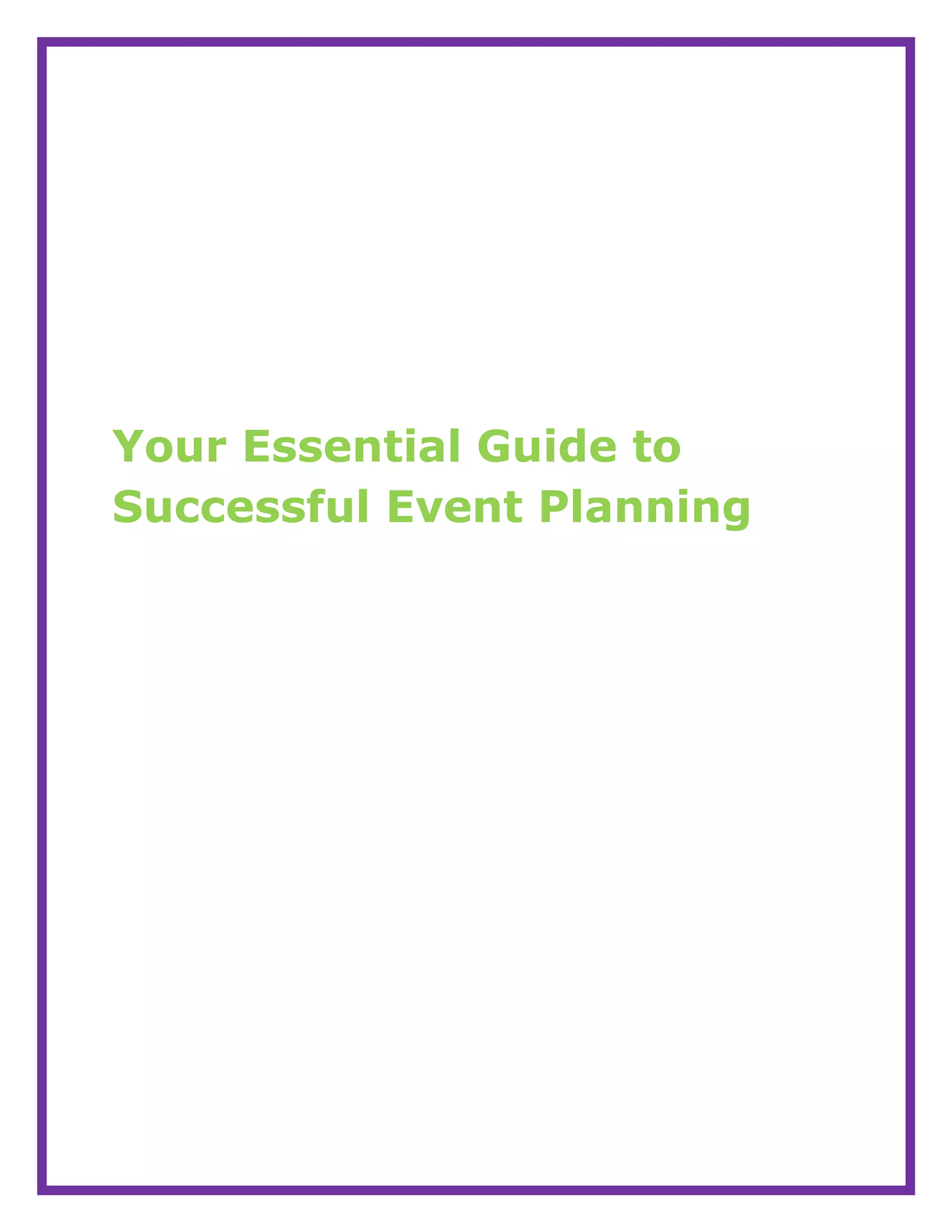 Your Essential Guide to Successful Event Planning | PDF