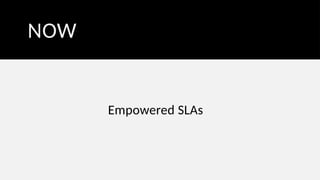 NOW
Empowered SLAs
 