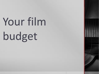 Your film budget 