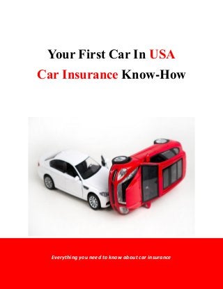 Your First Car In USA
Car Insurance Know-How
Everything you need to know about car insurance
 