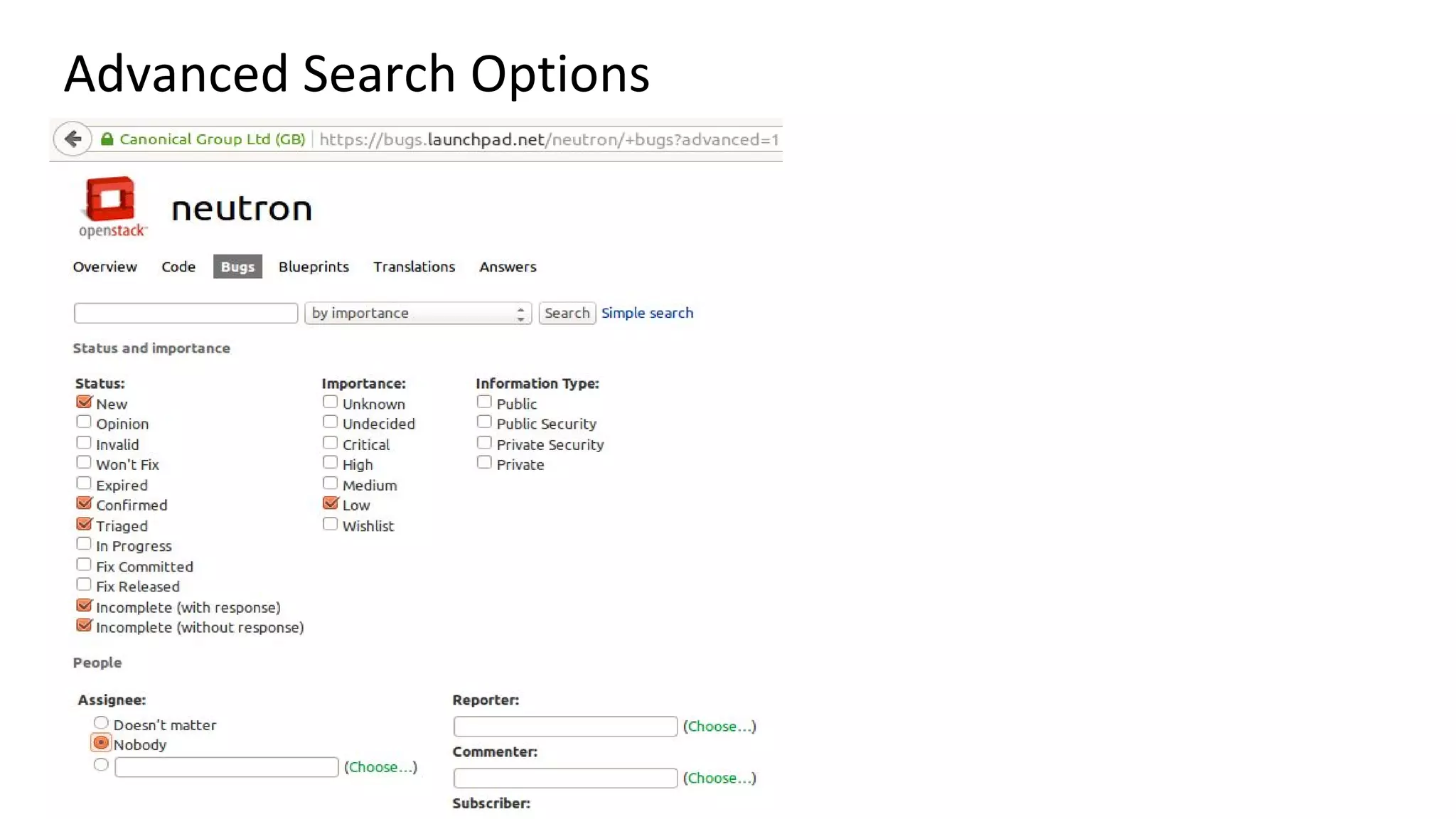 Advanced Search Options
 