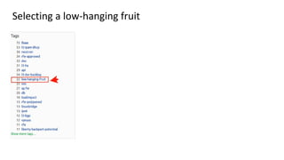 Selecting a low-hanging fruit
 