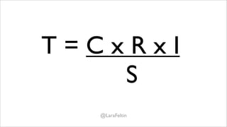 T=CxRxI
    S
  @LaraFeltin
 