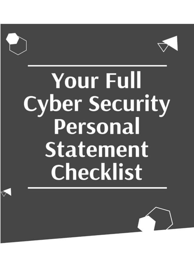 Your Full Cyber Security Personal Statement Checklist