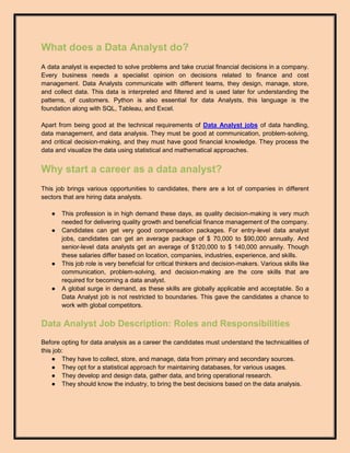 Your Guide to Becoming a Data Analyst | PDF