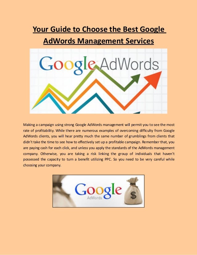 Your Guide to Choose the Best Google AdWords Management Services