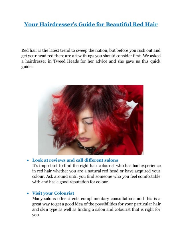 Your Hairdressers Guide For Beautiful Red Hair