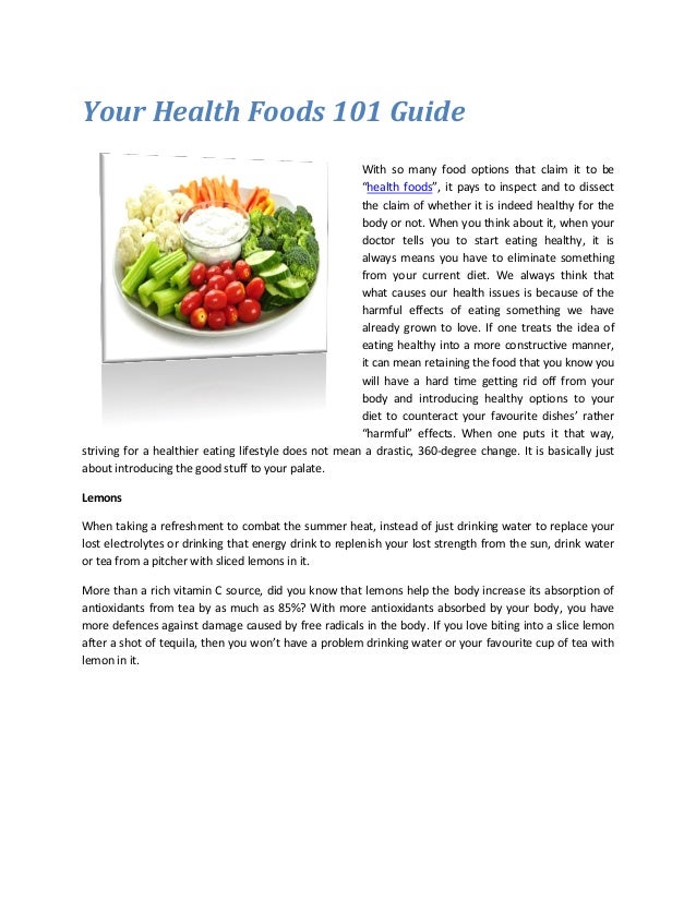 Your health foods 101 guide