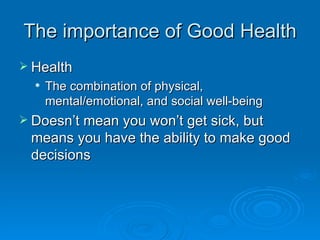 Your health & wellness chapter 1- lesson 1 | PPT