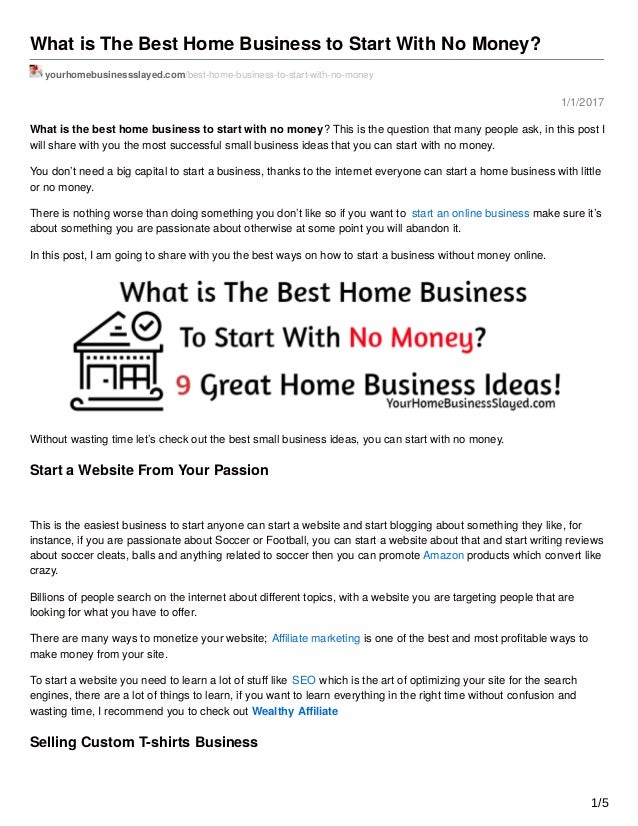 what is the best home business to start with