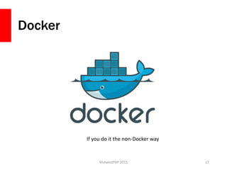 Docker
MidwestPHP 2015 17
If you do it the non-Docker way
 
