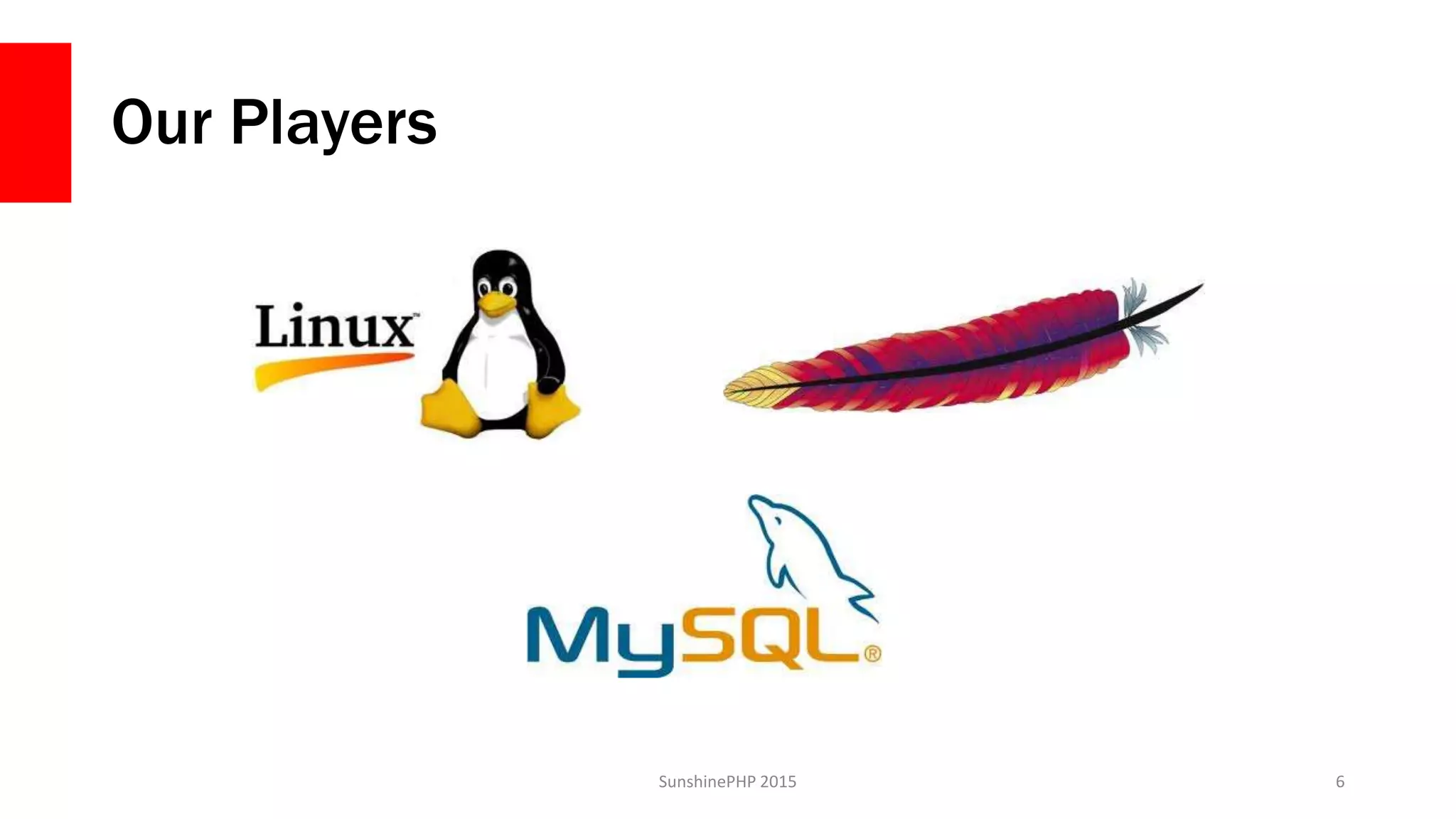 Our Players
SunshinePHP 2015 6
 