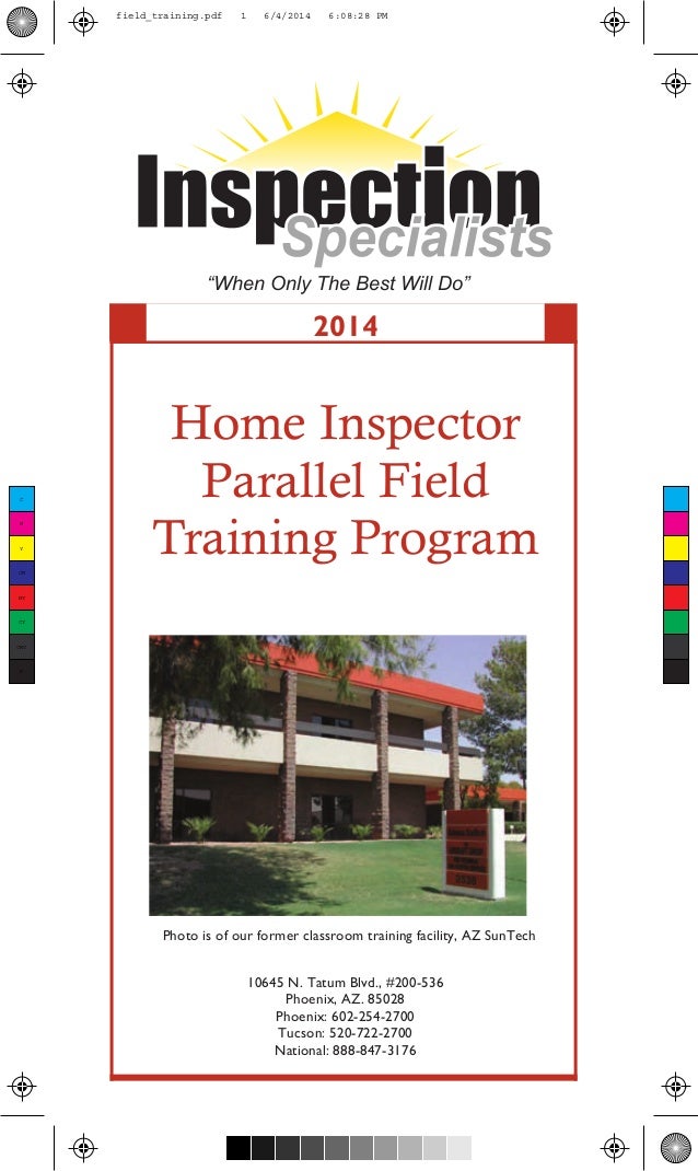 Yourinspectionspecialists field training_Home Inspector_Building