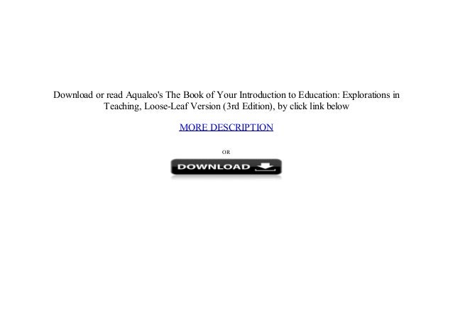 Your Introduction to Education Explorations in Teaching