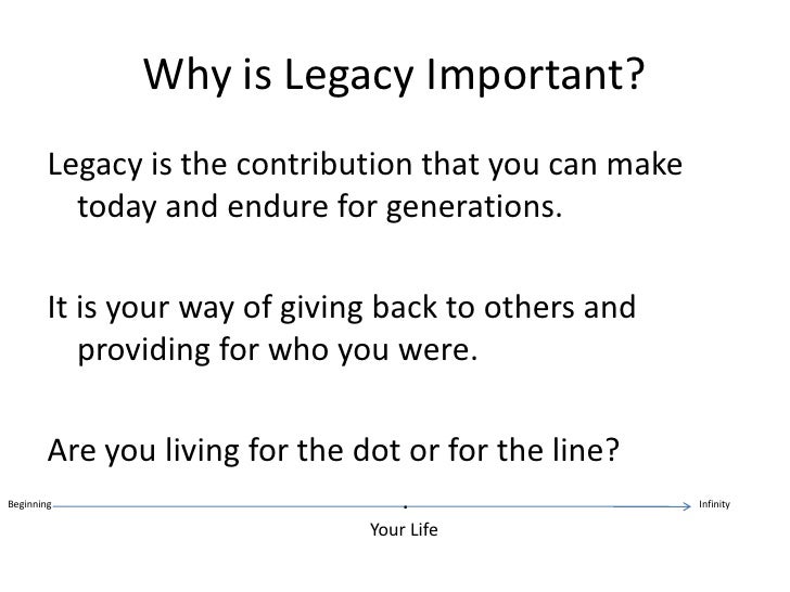 Your Legacy Impact or influence