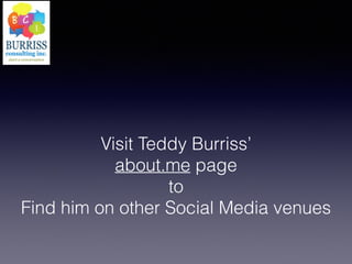 Visit Teddy Burriss’
about.me page
to
Find him on other Social Media venues
 