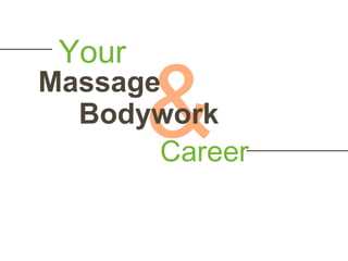 &
Your
Massage
Bodywork
Career
 