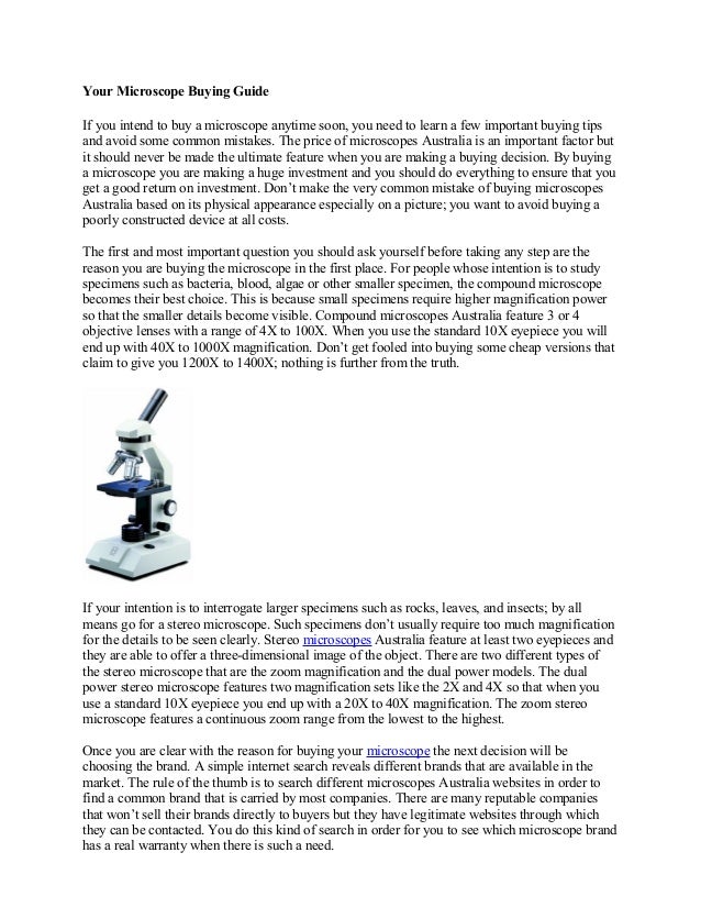 Your microscope buying guide