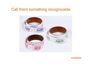 Call them something recognizable
 