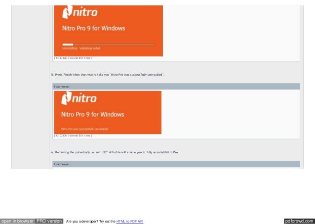 Uninstall Nitro Pro 9