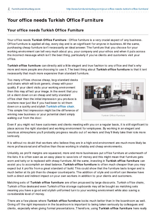 Your Office Needs Turkish Office Furniture