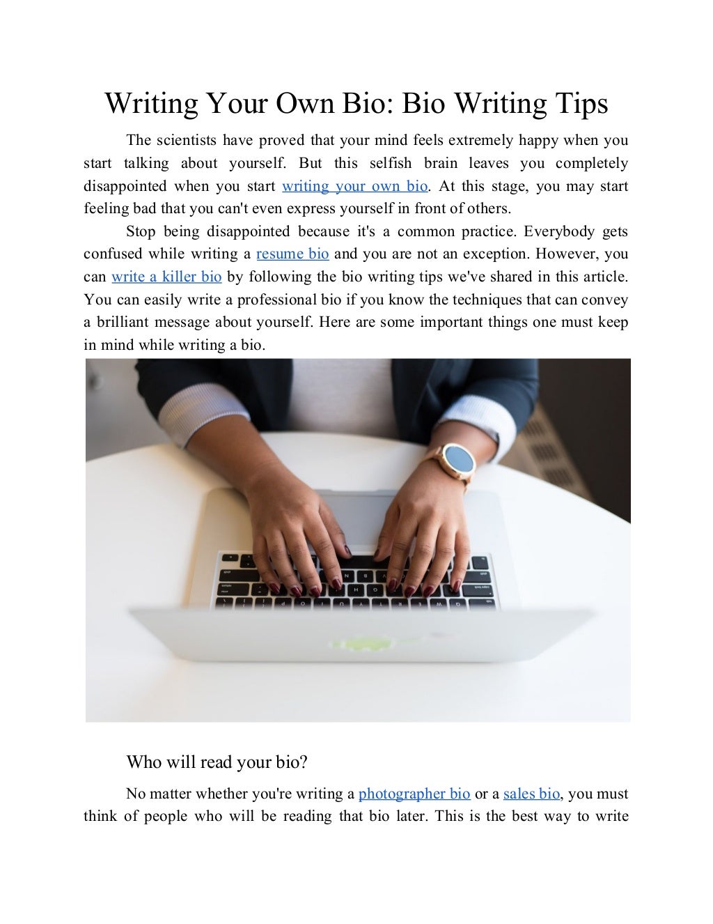 Writing Your Own Bio Bio Writing Tips