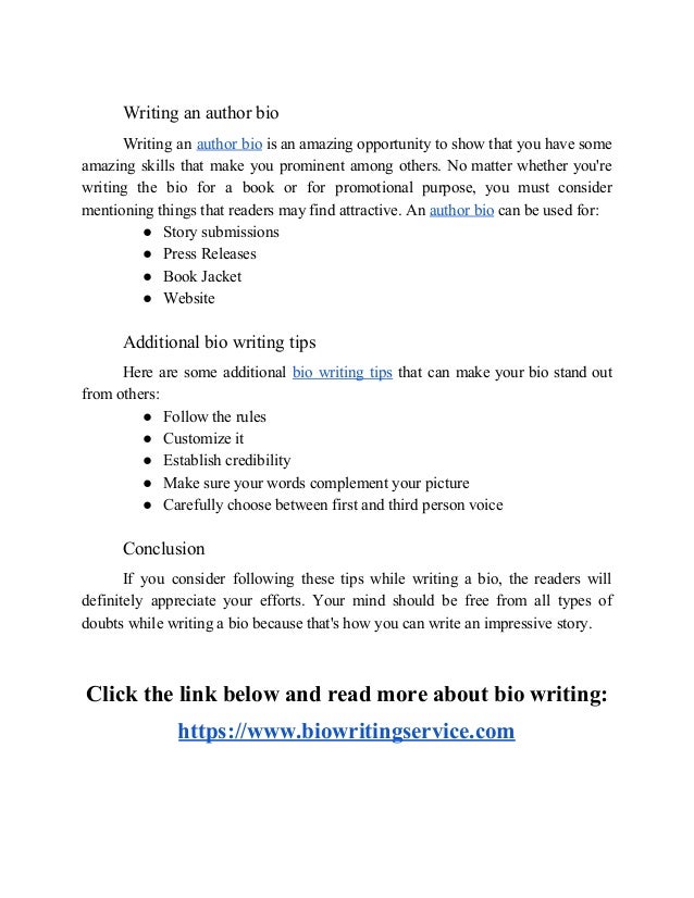 Writing Your Own Bio Bio Writing Tips