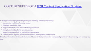 B2B Content Syndication Strategy : Guide | PPTX