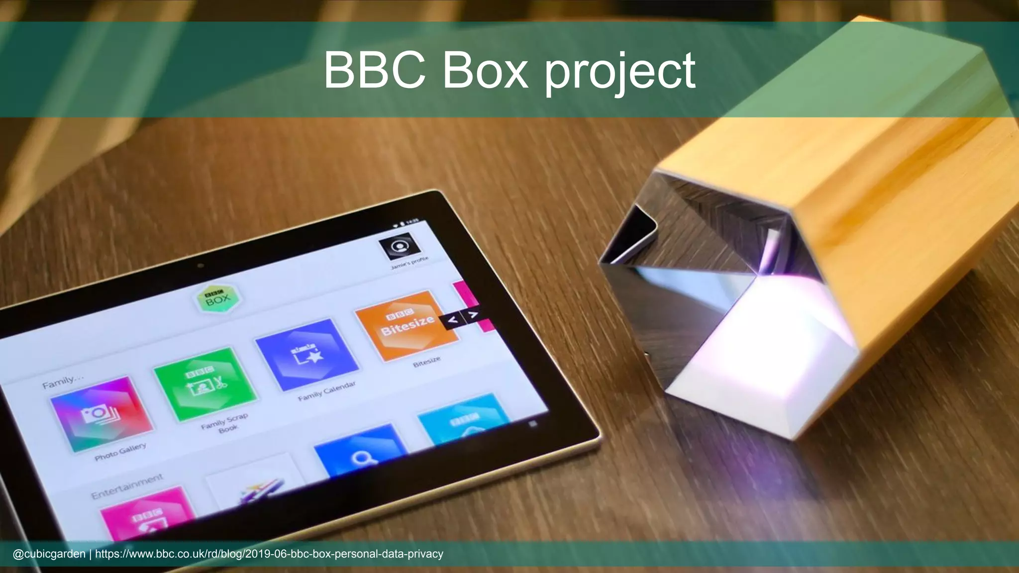 @cubicgarden | https://www.bbc.co.uk/rd/blog/2019-06-bbc-box-personal-data-privacy
BBC Box project
 