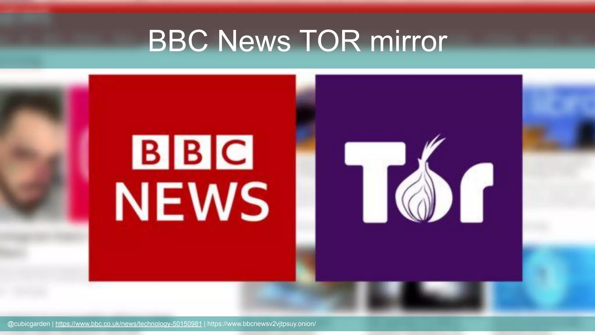 BBC News TOR mirror
@cubicgarden | https://www.bbc.co.uk/news/technology-50150981 | https://www.bbcnewsv2vjtpsuy.onion/
 