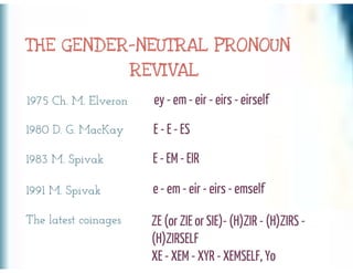 How far will the language go with gender?