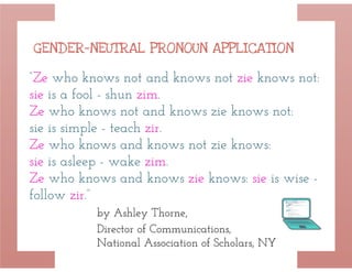 How far will the language go with gender?