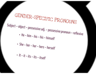 How far will the language go with gender?