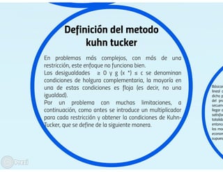 metodos de kuhn tucker y lagrange