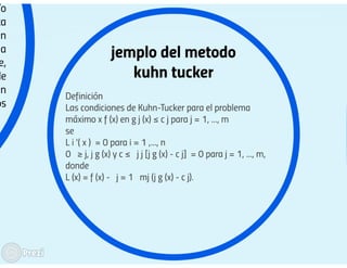 metodos de kuhn tucker y lagrange