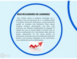 metodos de kuhn tucker y lagrange