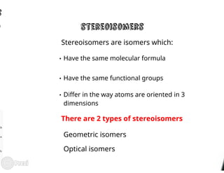 Optically active compounds and their effect on and importance in biological systems