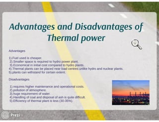 Thermal and hydro power plant (Prezi) | PDF