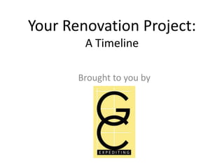 Your Renovation Project:
A Timeline
Brought to you by
 