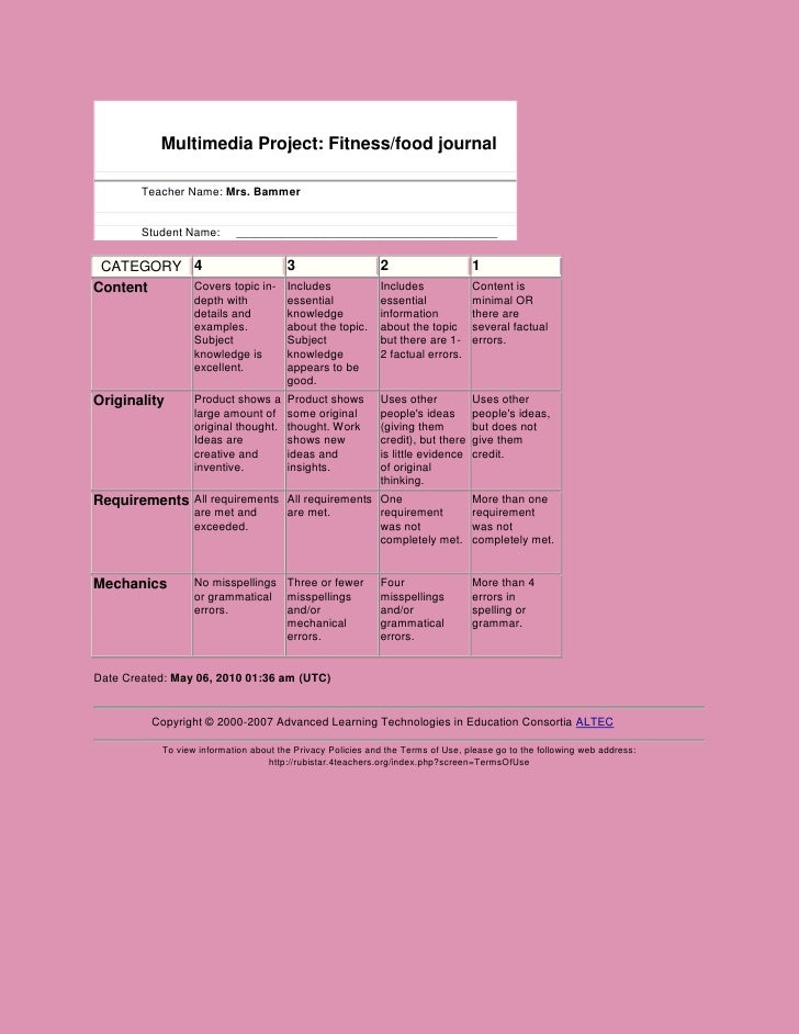 fitness and food journal