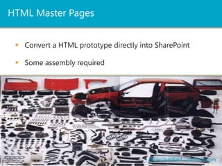 HTML Master Pages 
 Convert a HTML prototype directly into SharePoint 
@EricOverfield - pixelmill.com 
 Some assembly required 
 