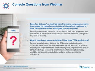 Your Top 10 TCPA Questions Answered