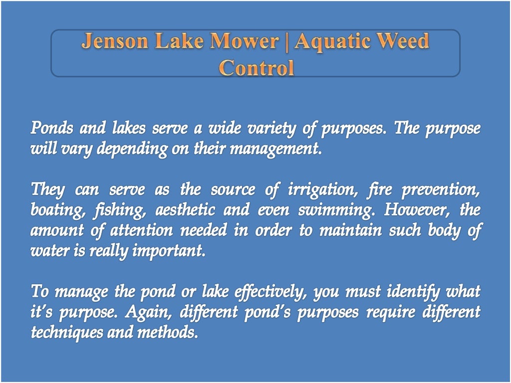 An Impressive Visual Presentation of Pond And Lake Management Guide