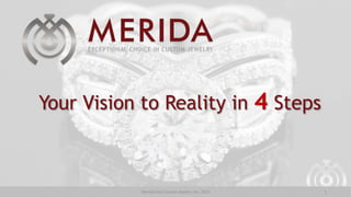 Your Vision to Reality in 4 Steps
Merida Fine Custom Jewelry, Inc. 2015 1
 