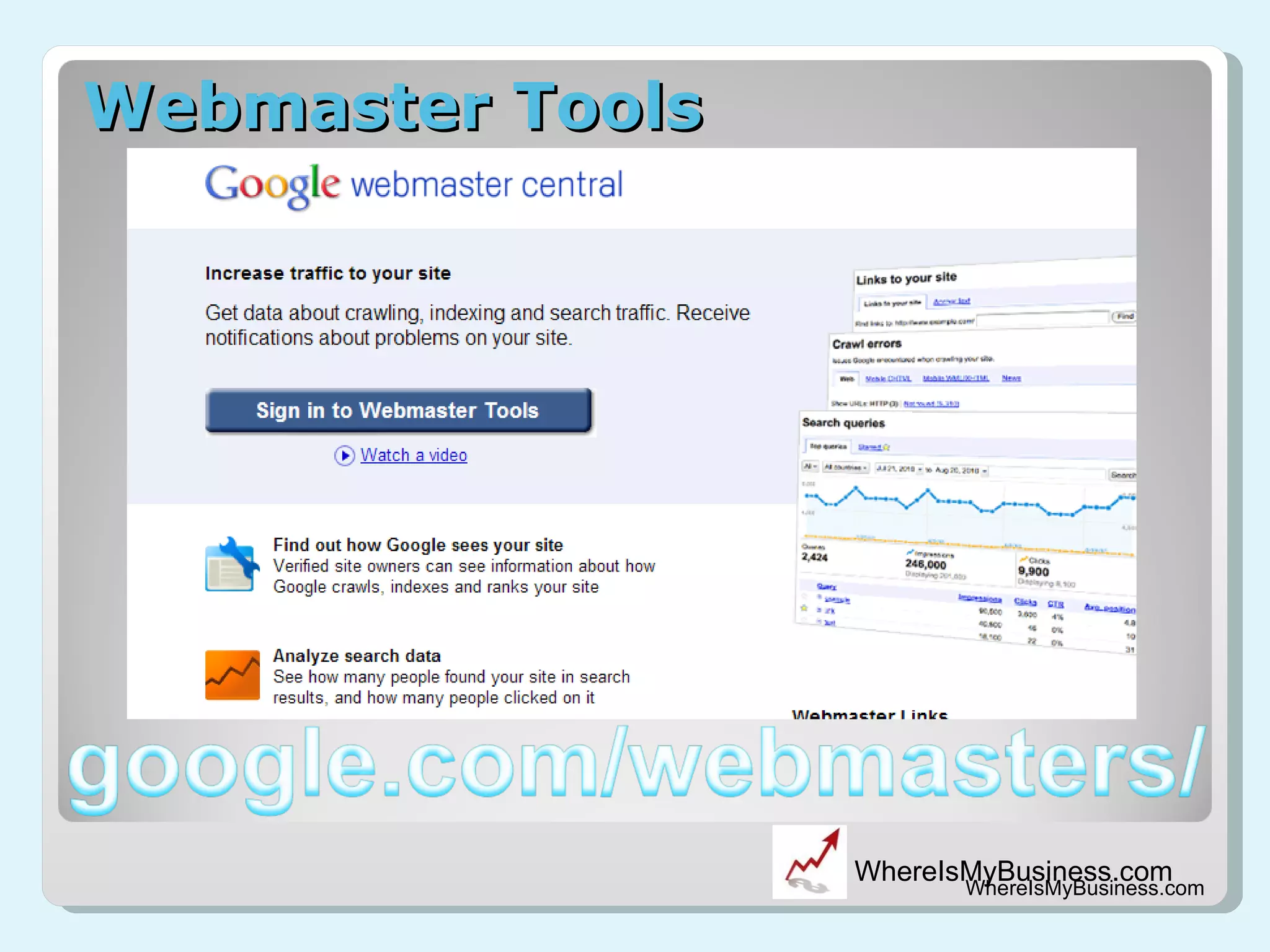 Webmaster Tools WhereIsMyBusiness.com 